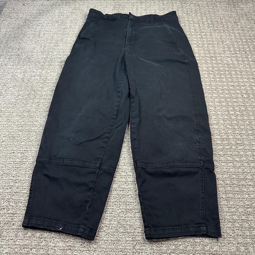 Baggy Everlane Utility Barrel Pants Black Organic Cotton High Rise Size 10